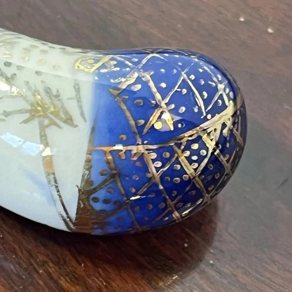 Cobalt blue Enamel Floral Charcuterie Fork & Spatula‎ Sheffield England - Picture 4 of 9